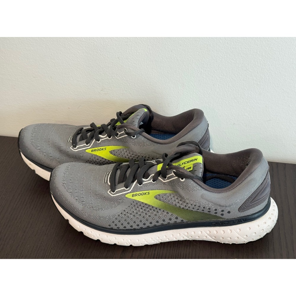 Brooks Glycerin 18 Mens 10.5 Grey Running Shoes DNA LOFT Cushioning
